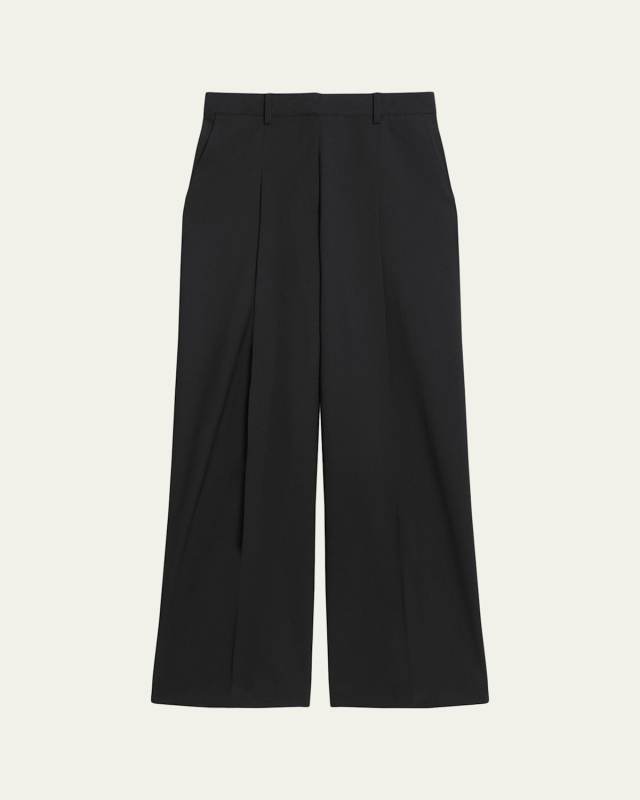 Pleated Wide-Leg Trousers
